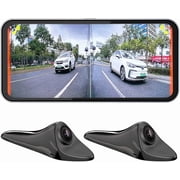 PDZGZ Left and Right Blind spot Side View Backup Camera System for Car with Monitor, Black, 6.25