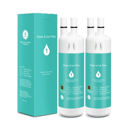 EDR1RXD1 W10295370A Water Filter 1 Replacement Compatible with Refrigerator Everydrop 1 P8RFWB2L P4RFWB 46-9081 46-9930 W10295370 P8WB2L P5WB2L Ice Filters, 2-Pack