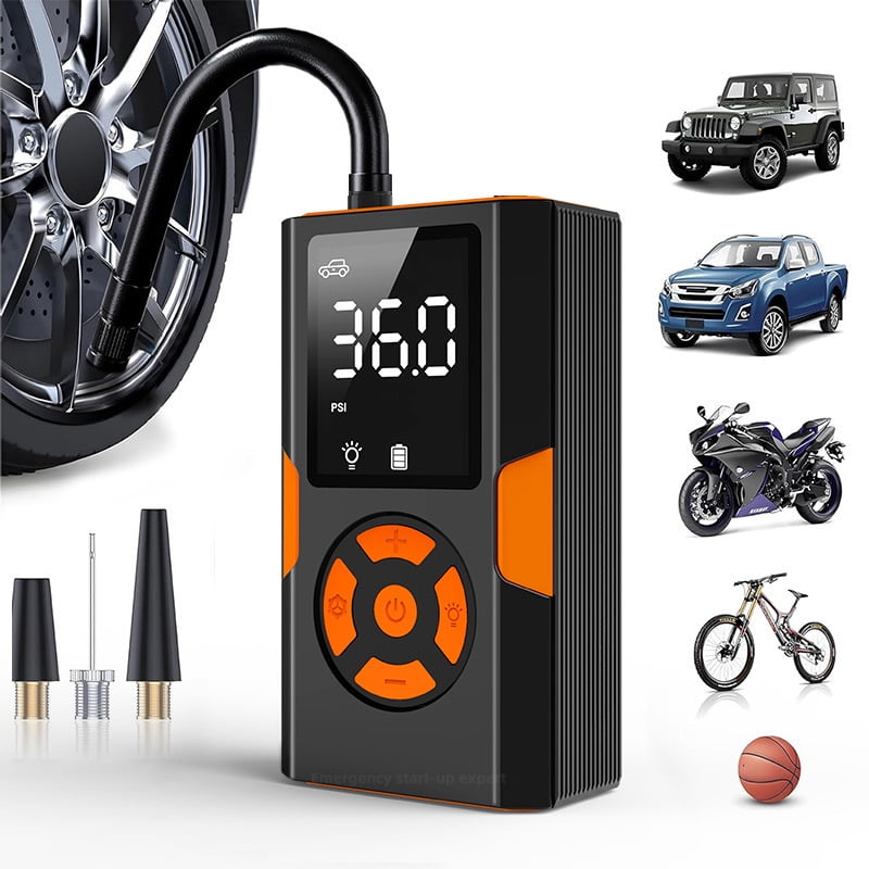 PDstation MQ01 Cordless Tire Inflator Portable Air Compressor, 5000mAh 150PSI+3PS1 Air Pump with Auto-Shutoff & LED for Cars, Motorcycles, Bicycles, Balls, Swimming Ring