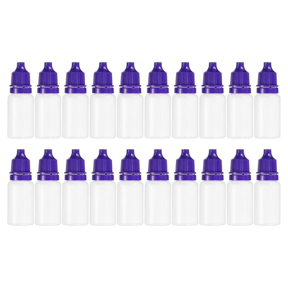PE 15ml Liquid Dropper Bottle Eye Dropper Container with Cap, Purple 20 Pack