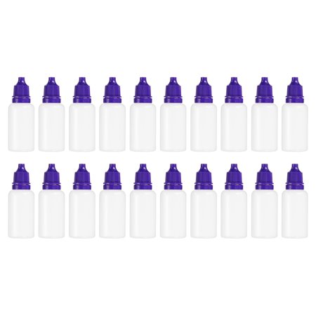 PE 20ml Liquid Dropper Bottle Eye Dropper Container with Cap, Purple 20 Pack