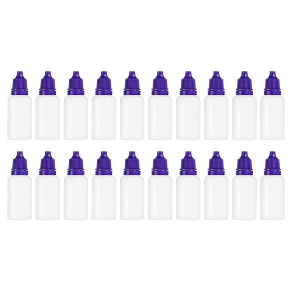 PE 20ml Liquid Dropper Bottle Eye Dropper Container with Cap, Purple 20 Pack