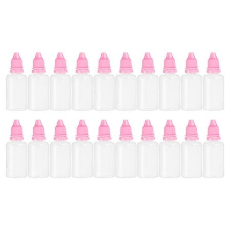 PE 30ml Liquid Dropper Bottle Eye Dropper Container with Cap, Pink 20 Pack
