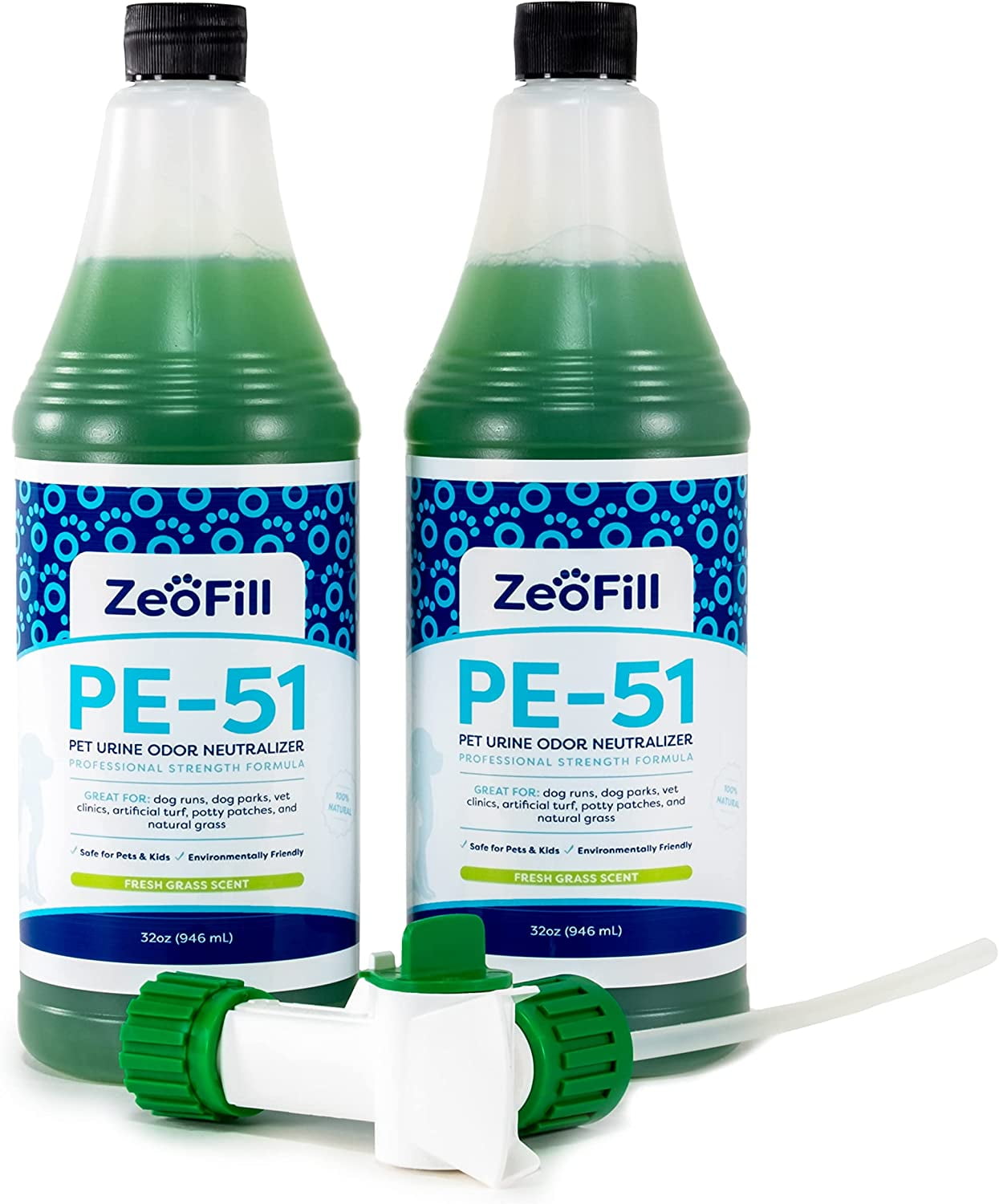 PE 51 Pet Odor Eliminator Urine Odor Neutralizer with Max Flow Garden Hose Spray Nozzle Pet Turf Yard Smell Remover Cat Dog Pee Deodorizer