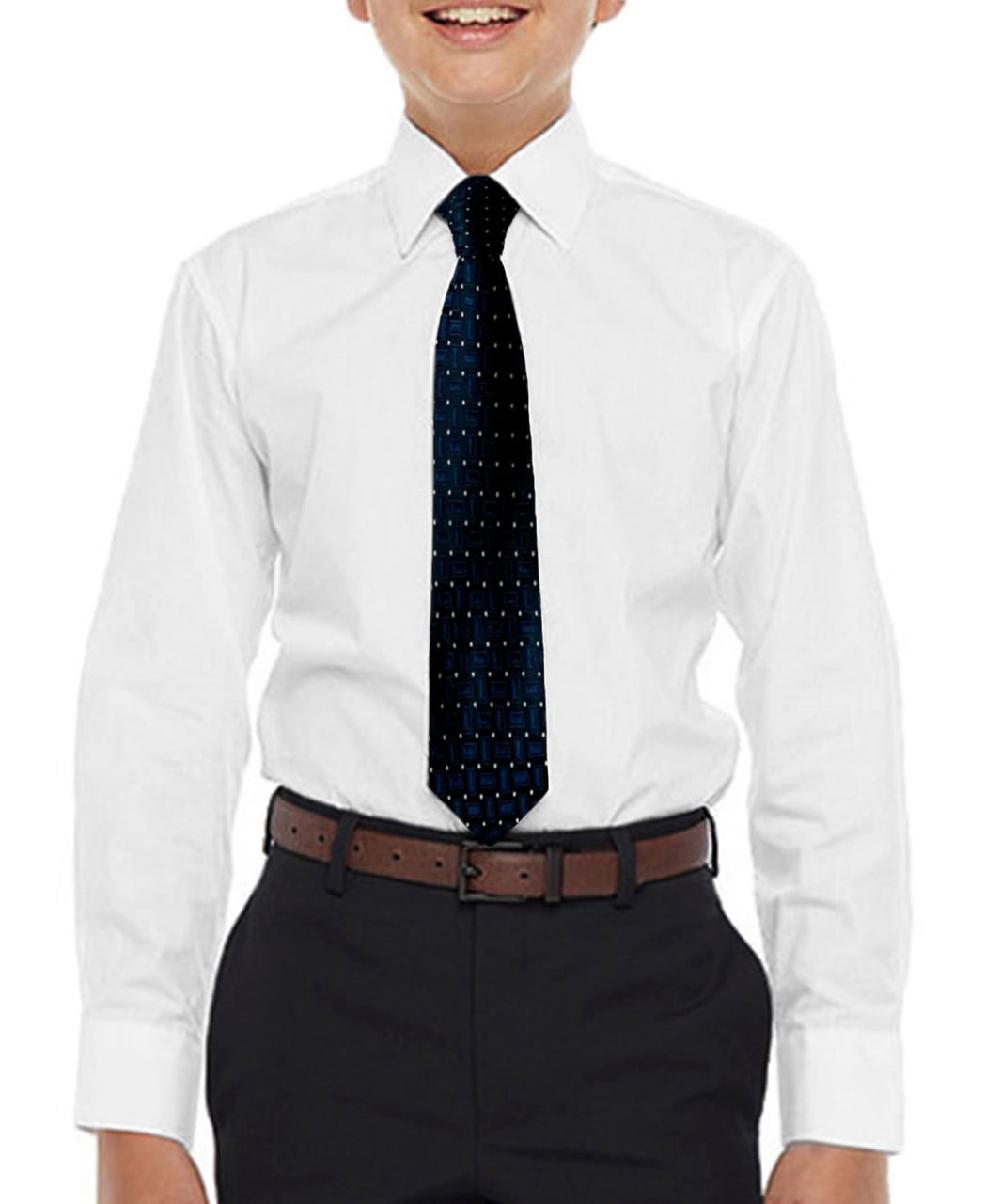 blue dress for baby girl White Cotton Dress Shirt - Classic Fit