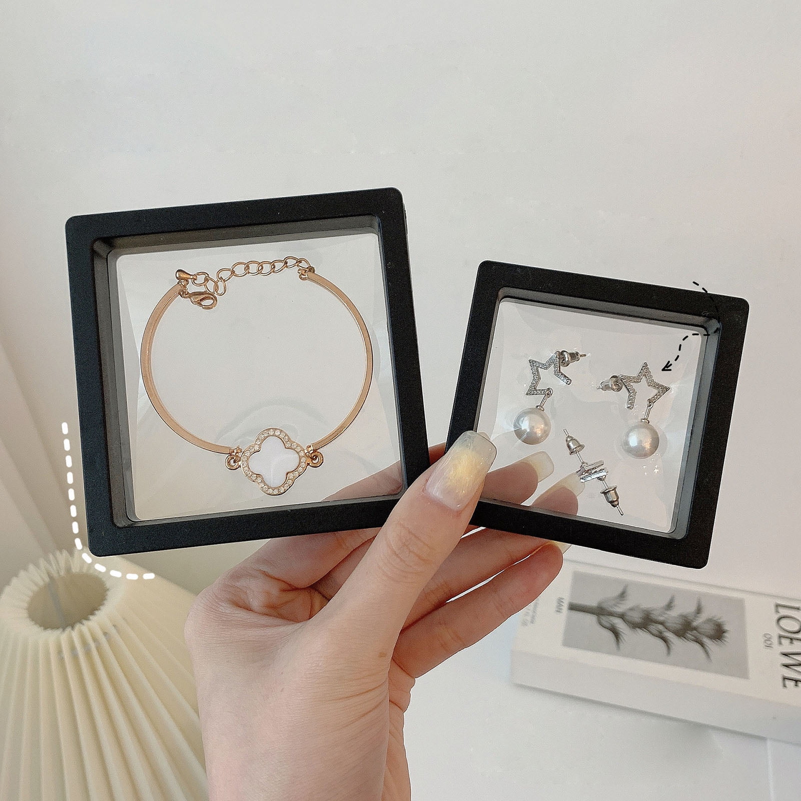 PE Film Jewelry Storage Box Transparent 3D Floating Frame Display