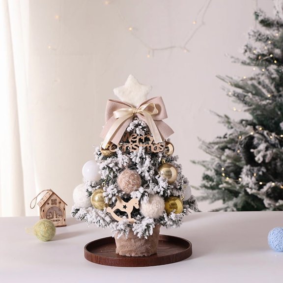 PE Flocked White Mini Christmas Tree Kit: Add a Touch of Magic to Your Holiday Decor.