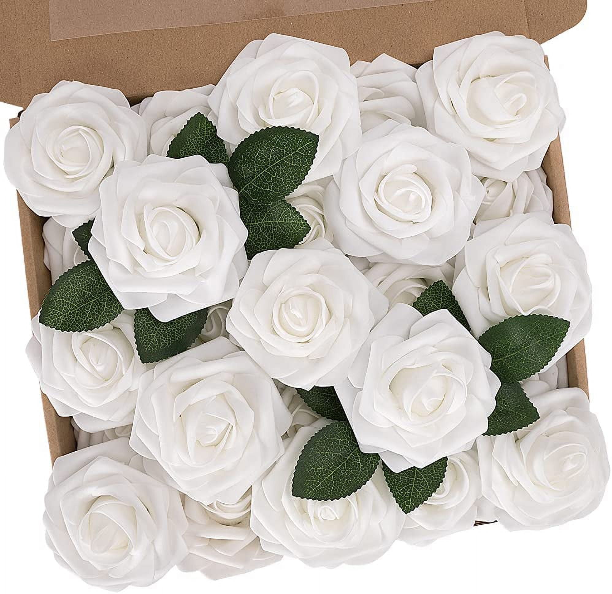 PE Foam Artificial Flowers 8CM Simulation Rose Flower 25pcs Real ...