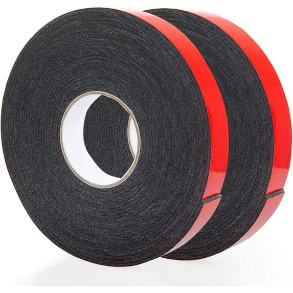 PE Foam Double-Sided Adhesive Tape -Outdoor and Indoor Super Strong Foam Seal Tape for Automotive Mounting,Weatherproof Decorative and Trim,Car Trim Strip,Photo Frame (66Ft x 1.18" (Black))