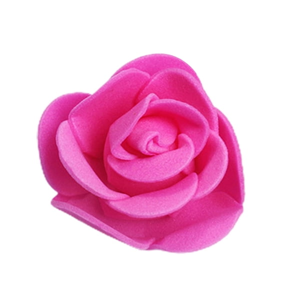 PE Foam Rose Flower Heads, 3.5cm Artificial Rose Blooms for DIY Crafts, Wedding Decor, Party Supplies, Scrapbooking and Home Decoration, 50 Pieces per Pack, Magenta