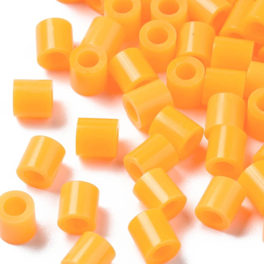 PE Fuse Beads DIY Melty Beads Tube Orange 5x5mm Hole: 3mm about 8000pcs/500g