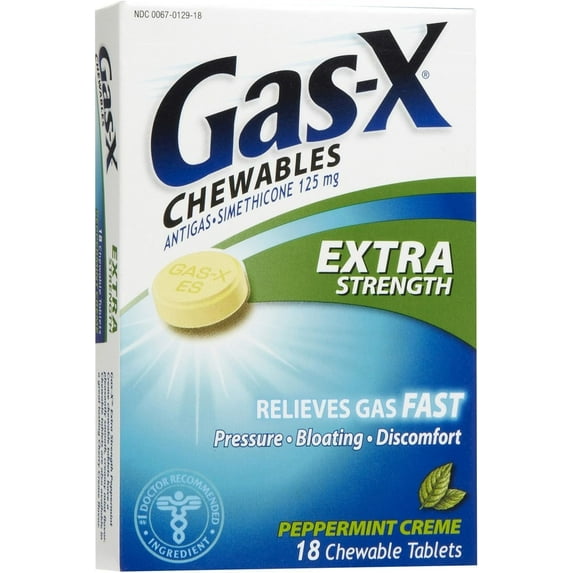 Gas-X Extra Strength Antigas Chewable Tablets, Peppermint Creme, Bonus Pack