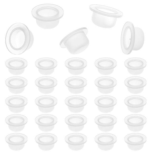 PE Plastic Inner Plug Bottle Caps for Essetial Oil Bottle Flat Round Clear 1.5x0.75cm DIY