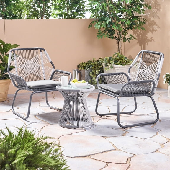 PE Rattan 3 - piece porch chat set / Lemonade time with loved ones / Enjoy the fresh air