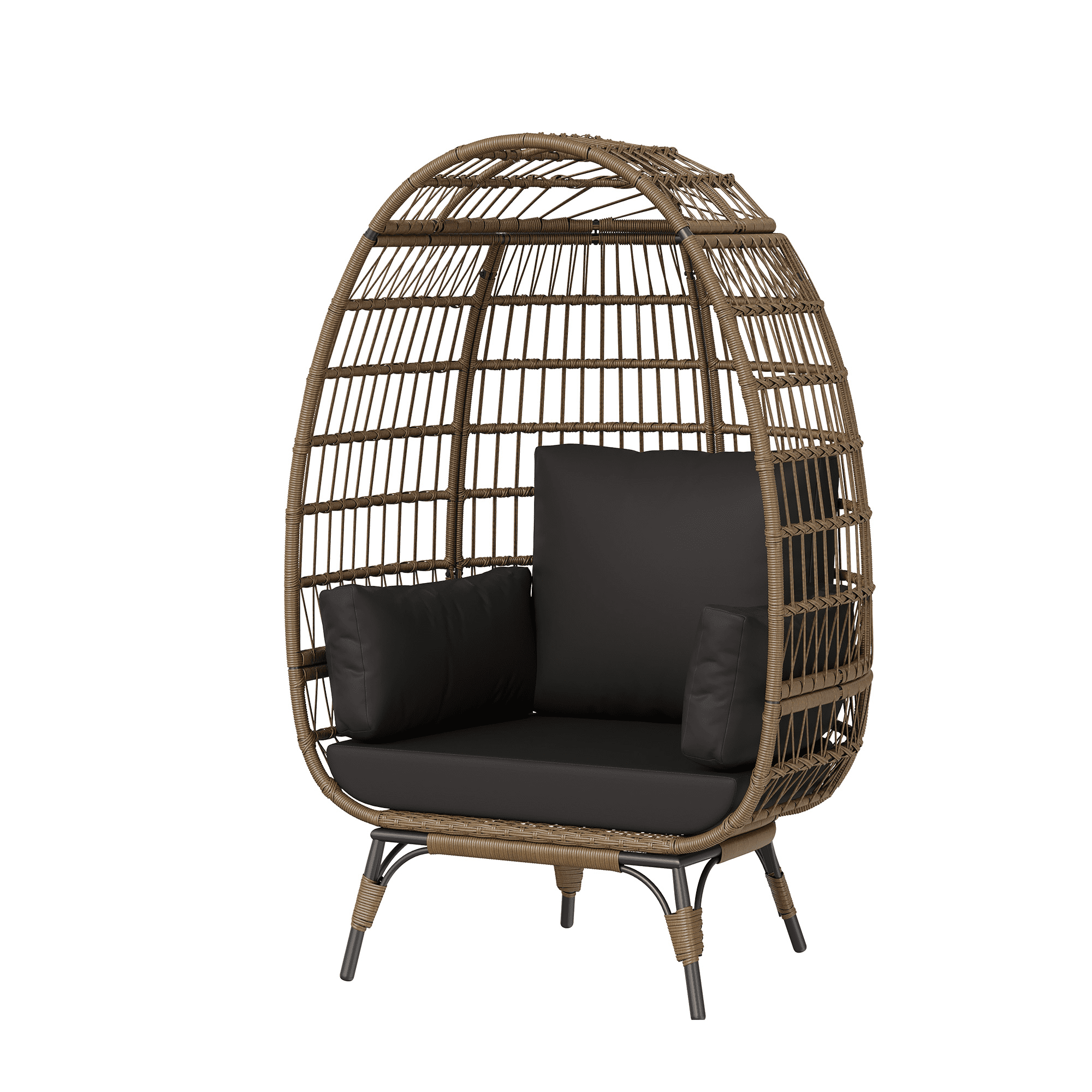 Resistant Chair PE Rattan Egg Chair Oversized, Waterproof & UV Resistant Patio Lounge ...
