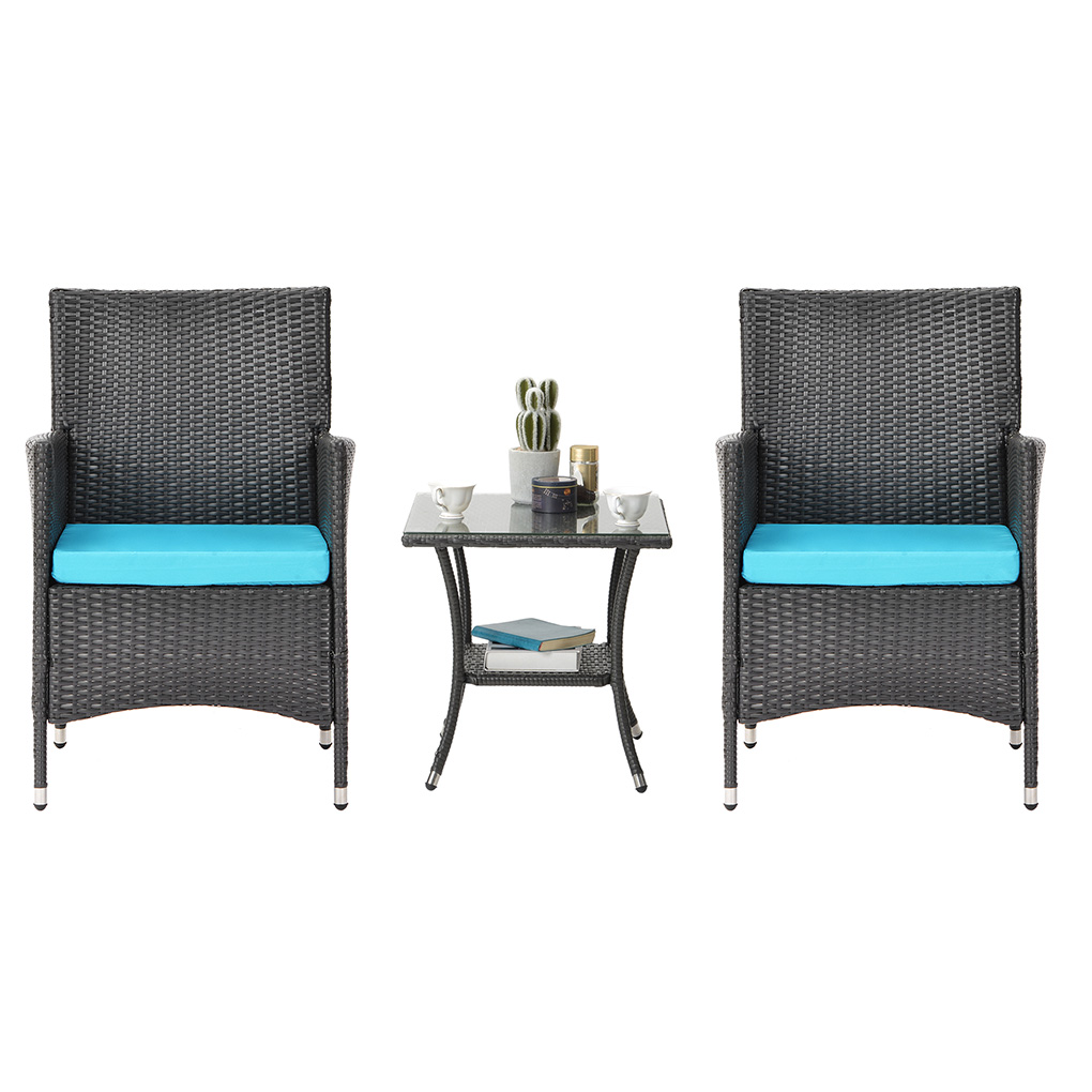 PE Rattan Furniture Set Outdoor Patio Courtyard Chair with Cushion