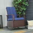 thumbnail image 1 of PE Rattan Rocking Recliner with Footrest, Blue, 1 of 11