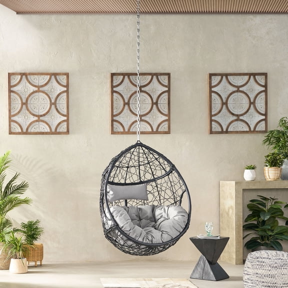 PE Rattan, Water-Resistant Cushions / Stylish and Easy-Care Hanging Chair