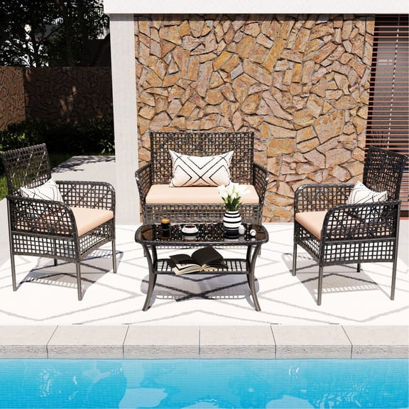 PE Rattan Wicker Patio Kit | Multiple Configuration Options for Outdoor | Build a Modern and Functional Leisure Space