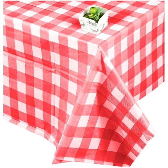 PE Tablecloths Tartan Pattern Rectangle Red 2740x1370x0.01mm