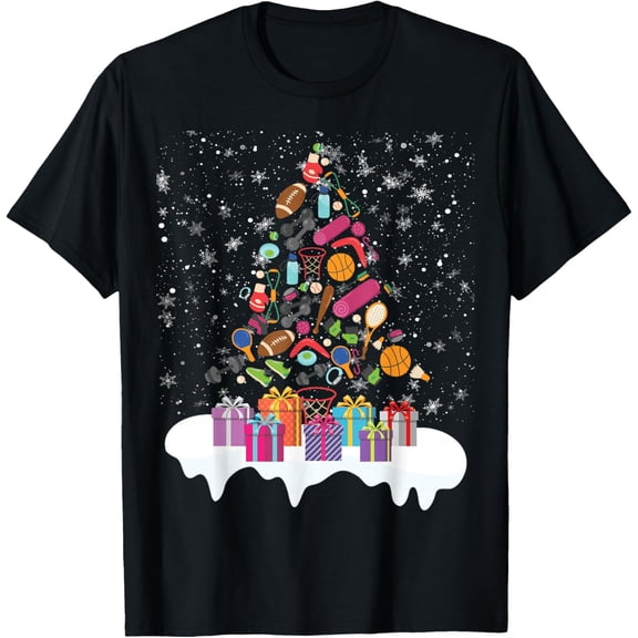 PE Teacher Christmas Tree Physical Education Xmas Party T-Shirt for Men Women