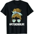 thumbnail image 1 of PE Teacher Messy Bun Hair Physical Education Instructor T-Shirt, 1 of 3