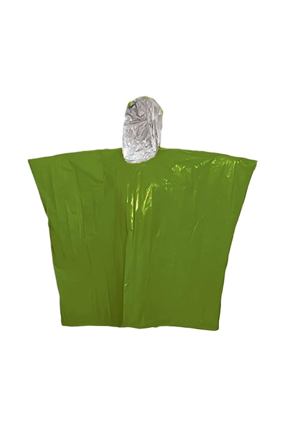 PE Waterproof Emergency Raincoat with Reflective Strips, 51.22 x 39.40 Inches