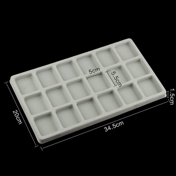 PE and Flocking Bead Design Boards DIY Beading Jewelry Making Tray Rectangle Gray 34.5x20x1.5cm