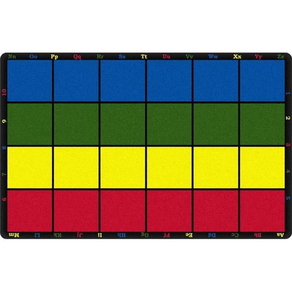 PE423-44 Rectangle Cushy Stars Seating Carpet- 7 ft. 6 in. x 12 ft. - 24 Seats