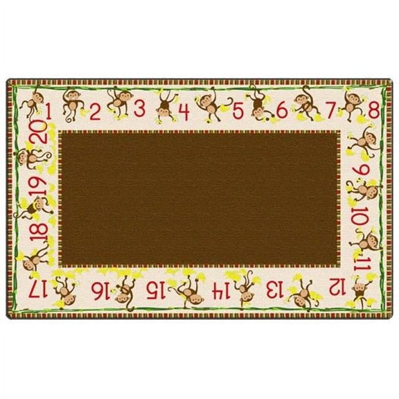 PE424-44 Rectangle Cushy 20 Counting Monkeys Carpet- - 7 ft. 6 in. x 12 ft.