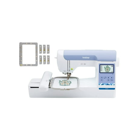PE900 Brother Elite PE900 Large Embroidery Machine with Wireless LAN Connection+Brother 4 x 7 Inch Magnetic Hoop – Easy, No-Mark Embroidery Frame