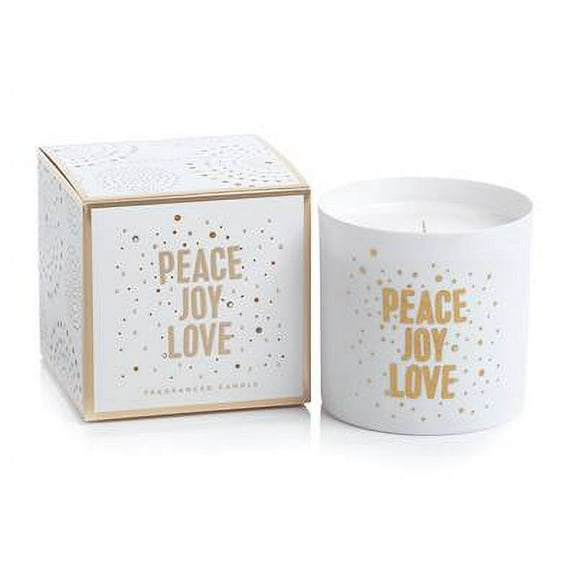 PEACE JOY LOVE Black Fig Vetiver Zodax Porcelain Scented Jar Candle