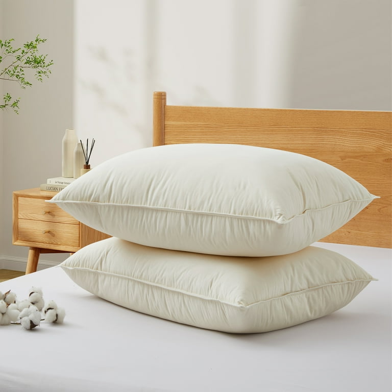 Peace Nest 100 Organic Cotton Cover Down Feather Bed Pillows