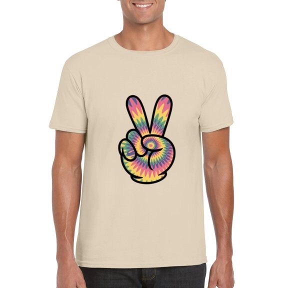 PEACE SIGN HAND 60s 70s Groovy Hippie Costume Halloween T-Shirt, for men & women, up to size 5XL