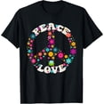 thumbnail image 1 of PEACE SIGN LOVE T Shirt 60s 70s Tie Dye Hippie Costume T-ShirtMen and women, Black T-shirt, size: Extra large, 1 of 4