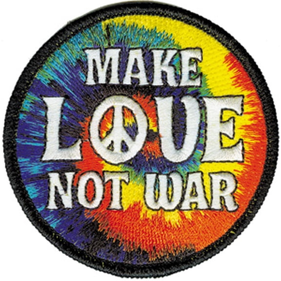 PEACE SIGNS MAKE LOVE NOT WAR, Officially Licensed, Iron-On / Sew-On, Embroidered PATCH