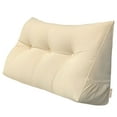 thumbnail image 1 of PEACHWELL Triangular Reading Bed Rest Pillow Large Bolster Cushion Headboard Backrest Wedge Pillow with Removable Cover and Two Large Side Pockets Beige Twin 39 Inches, 1 of 7