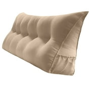 PEACHWELL Triangular Reading Bed Rest Pillow Large Bolster Cushion Headboard Backrest Wedge Pillow with Removable Cover and Two Large Side Pockets Champagne King 78 Inches