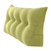 PEACHWELL Triangular Reading Bed Rest Pillow Large Bolster Cushion Headboard Backrest Wedge Pillow with Removable Cover and Two Large Side Pockets Lime 47 Inches