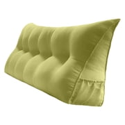PEACHWELL Triangular Reading Bed Rest Pillow Large Bolster Cushion Headboard Backrest Wedge Pillow with Removable Cover and Two Large Side Pockets Lime California King 71 Inches