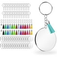 thumbnail image 1 of PEACNNG 120 pcs Acrylic Keychain Blank with Key Rings: Tassels Key Chain for Craft, Keychain Rings, Acrylic Keychain, 1 of 5