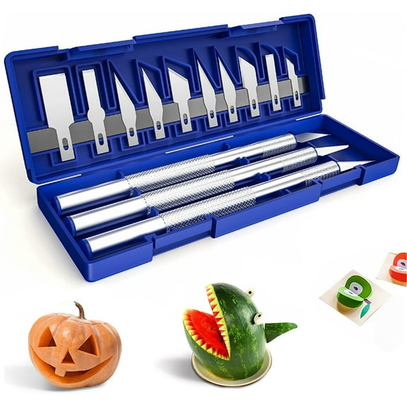 PEACNNG 16Pcs Precision Craft Hobby Knife Kits, Utility Art Exacto Knife Sets, Sharp Razor Knives Tool for Carving, Felt&Wood&Leather Working-Stencil
