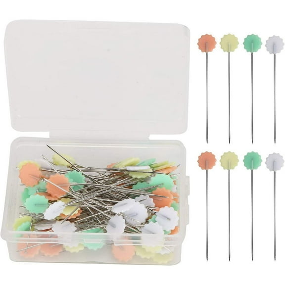 PEACNNG 2 x Clover Flower Head Pins Boxed, 100 Per Pack flower love pin positioning decorative pin for Adults for Girls