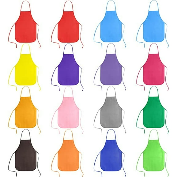 PEACNNG 24 Pack 12 Colors Kids Art Aprons Children Painting Aprons Art Smocks for Craft, Kitchen, waterproof anti-fouling coverall kindergarten painting toy bib.