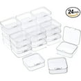 thumbnail image 1 of PEACNNG 24 Packs Small Clear Plastic Containers with Hinged Lids for Storage of Small Items, Crafts, Jewelry, Tools, 1 of 5