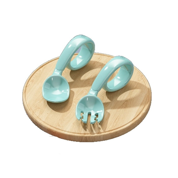PEACNNG 2pcs Baby Learning To Eat Training Spoons Can Be Bent To Cause Heat Discoloration Fork Spoon To Supplement Baby Food Tool Tableware