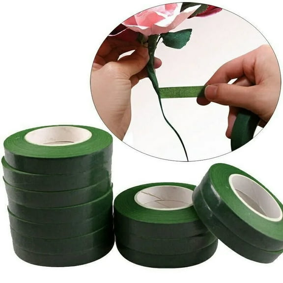 PEACNNG 30 yard DIY Flower Decor Self Adhesive Green Paper Tape Floral Stem Tape Florist Supplies Artificial Flowers