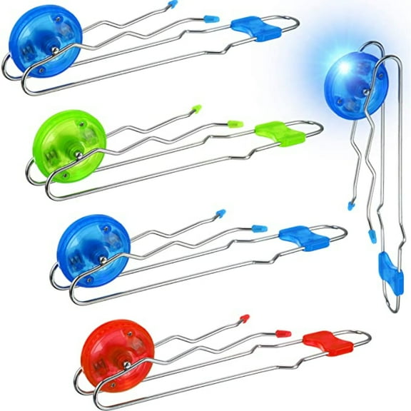 PEACNNG 4 Pieces Retro Magic Rail Twirler Flashing Gyro Wheel Classic Rail Twister Vintage Fidget Toy Magnetic Gravity Defying Stunt Toy for Boys, Girls