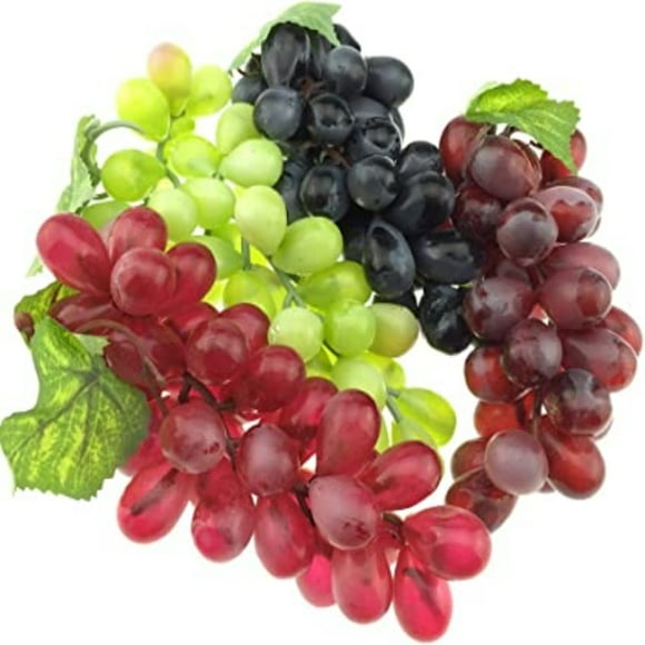 PEACNNG 4pcs Artificial Lifelike Grape Cluster Fake Fruit Decoration Home Party Christmas Photography Props
