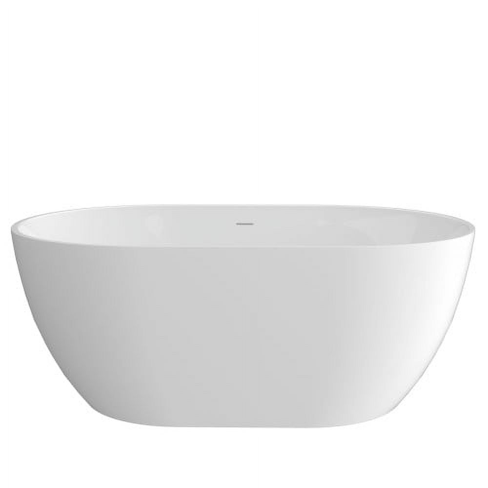 PEACNNG 51" Acrylic Free Standing Tub Classic Oval Shape Soaking Tub